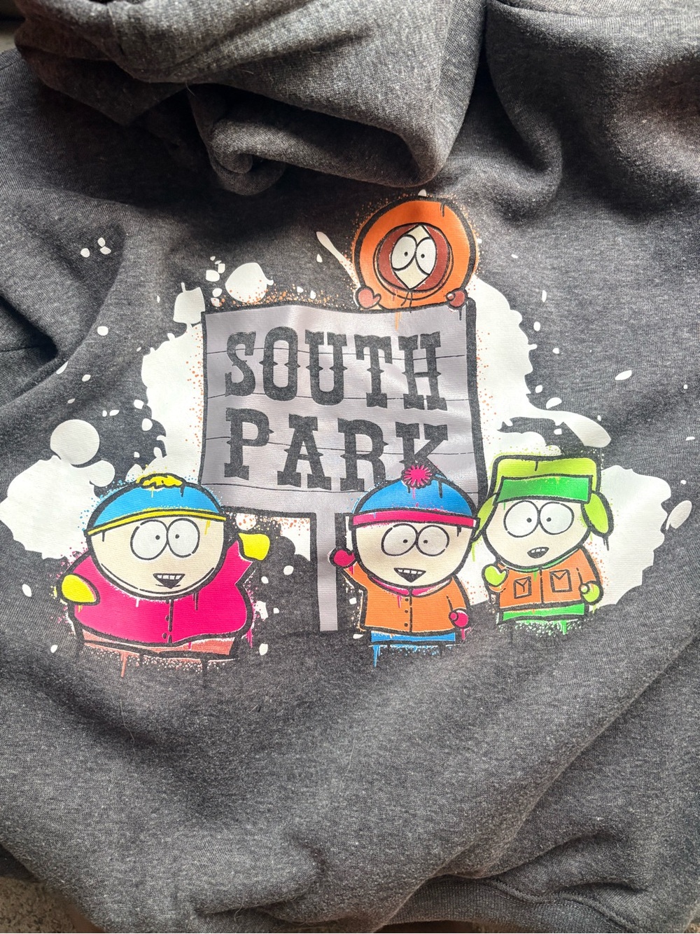 South Park Graphic Hoodie - Charcoal with Colorful Character Print